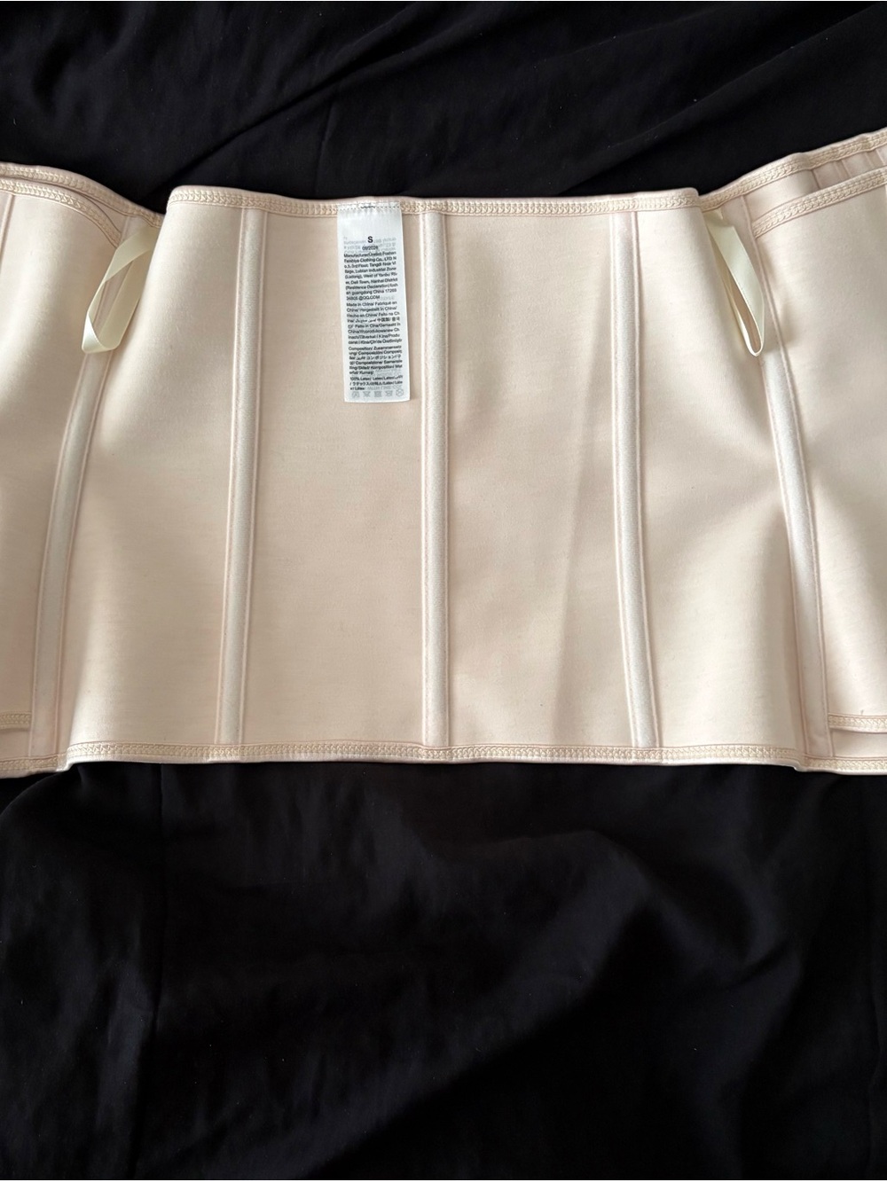 13-Bone Latex Waist Trainer with Hooks & Zipper - Beige - Small - Picture 5 of 6